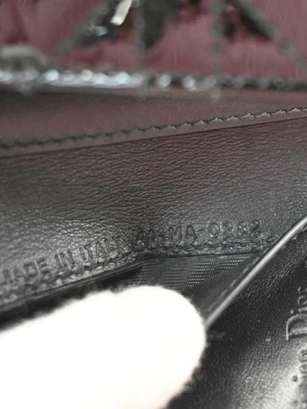 CHRISTIAN DIOR Logo Cannage Trifold Compact Wallet Patent Leather Black 34KC613